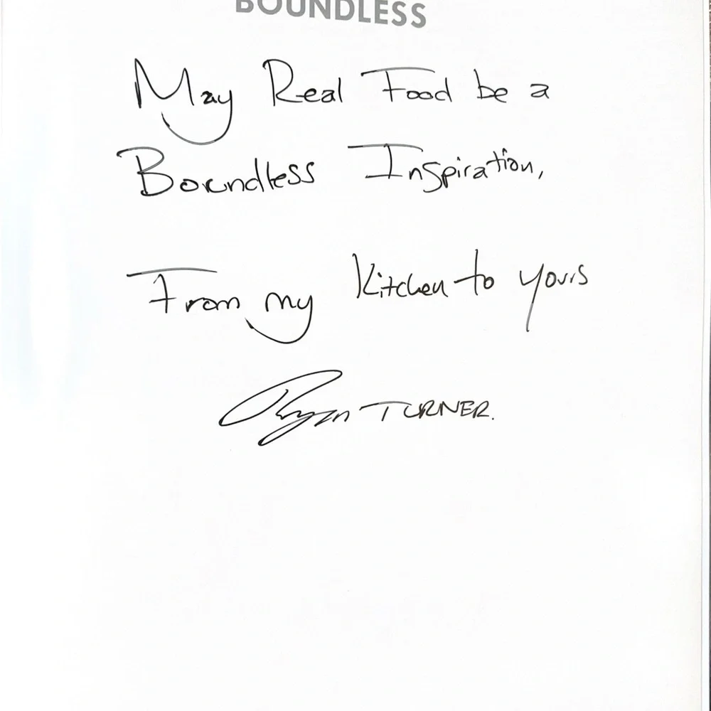 Boundless Cookbook by Ryan Turner Signed Autographed! Sola Sweetener Founder